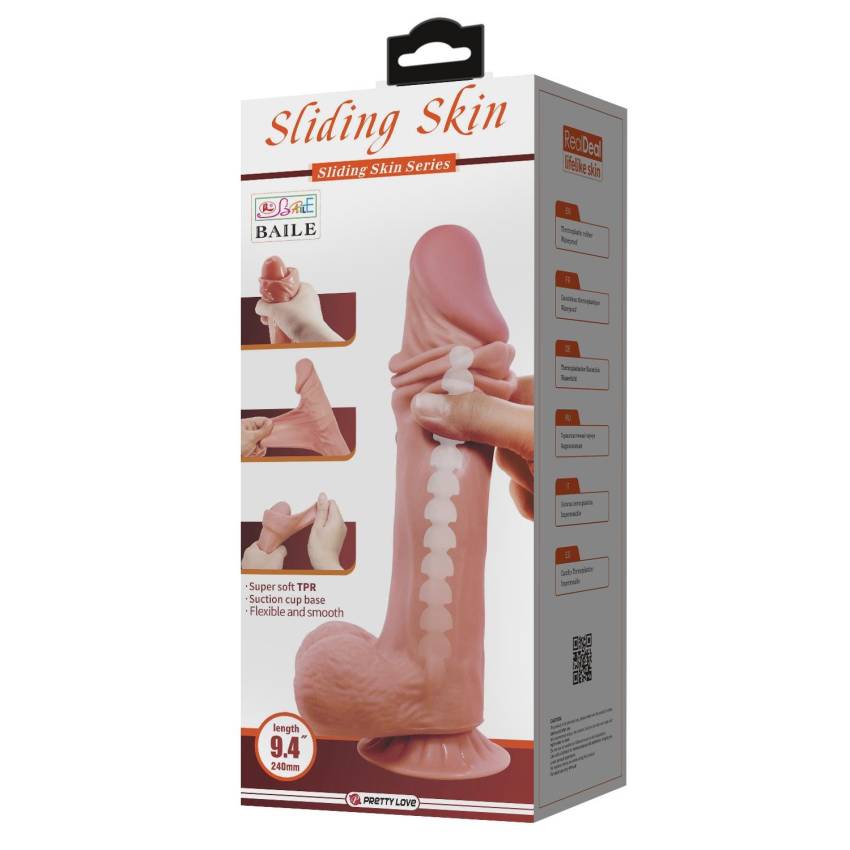 24 cm Kıkırdak Yapılı Çift Katmanlı Gerçekçi Melez Dildo Penis